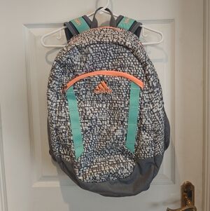 ADIDAS School Bag Backpack Orange Green And Gray